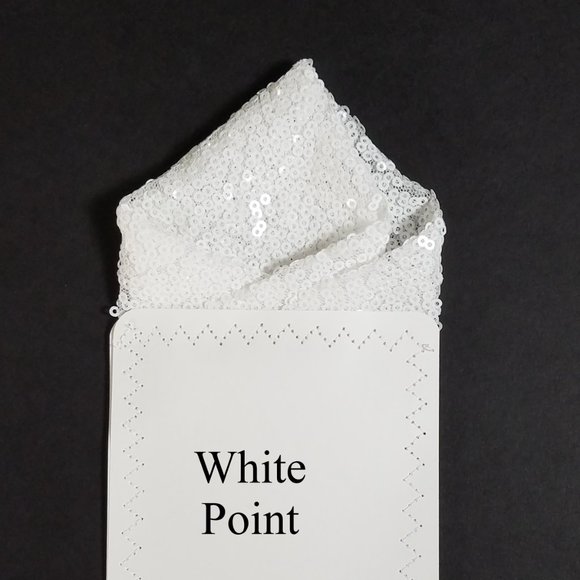 Men's Sequin Pre-Folded Pointed Pocket Square Insert - White - Picture 3 of 8